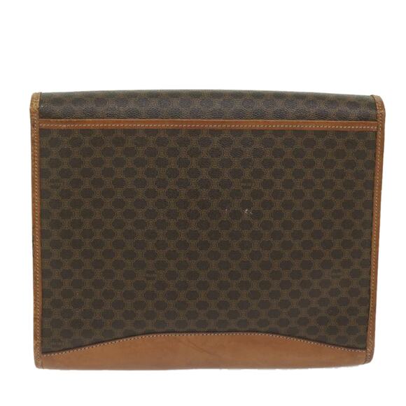 CELINE Macadam Canvas Clutch Bag Pvc Leather Brown - Picture 2 of 16